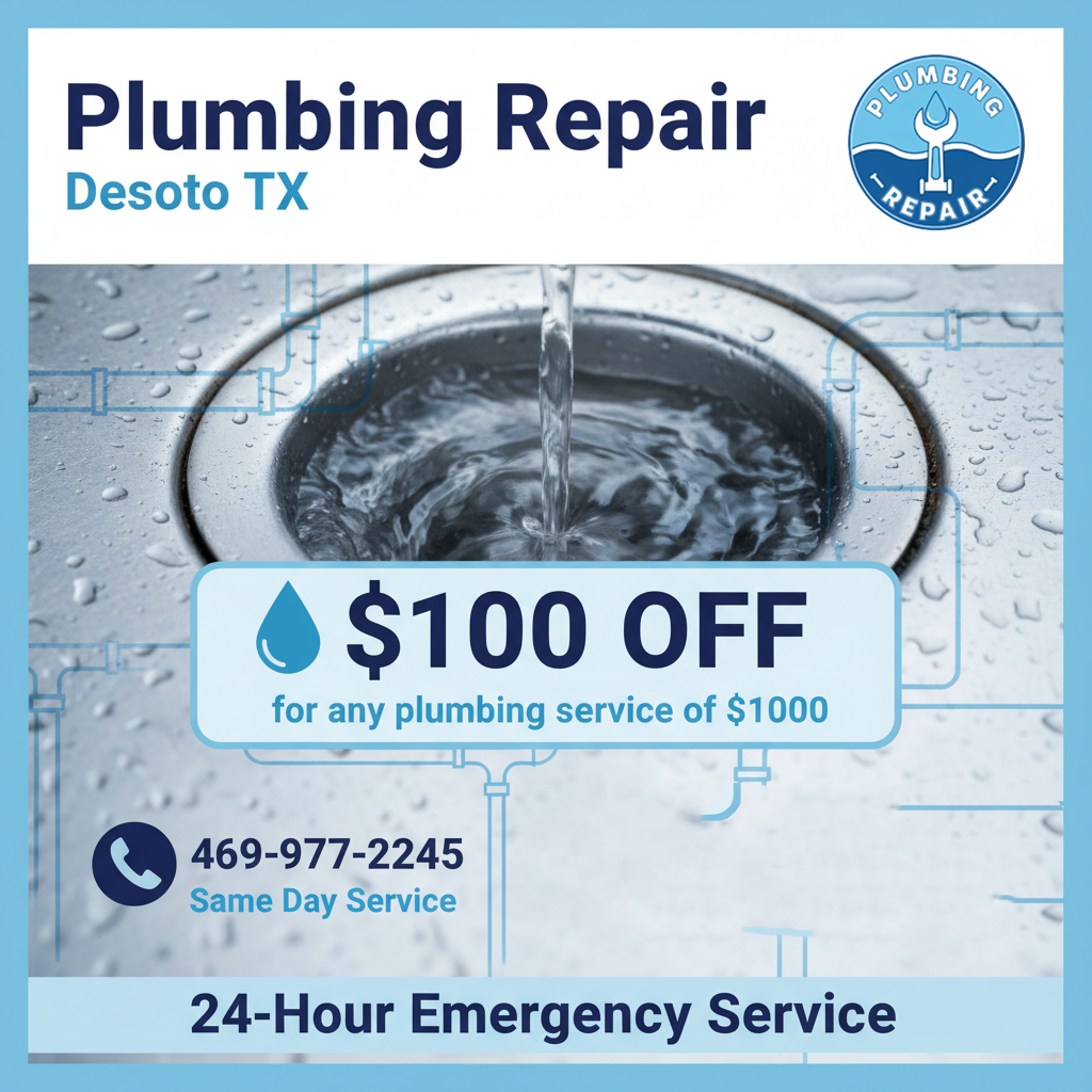 Plumbing Repair Coupon Desoto TX – Discount on Plumbing Services